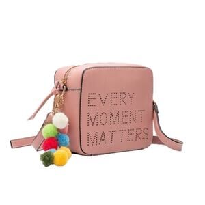 Melie Bianco Every Moment Matters Celine Vegan Leather Crossbody NWT Blush Pink